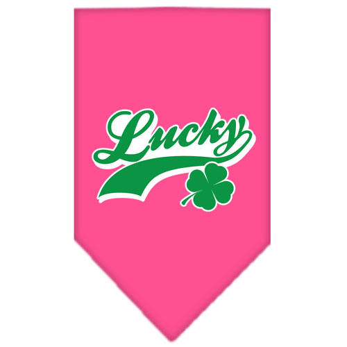 Lucky Swoosh Screen Print Bandana Bright Pink Large